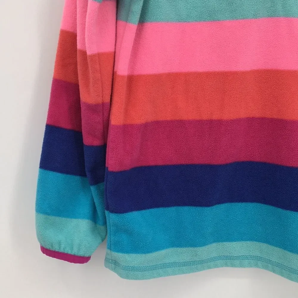 OshKosh B'gosh Girls' Multi-Color Rainbow Stripe Fleece Pullover 8